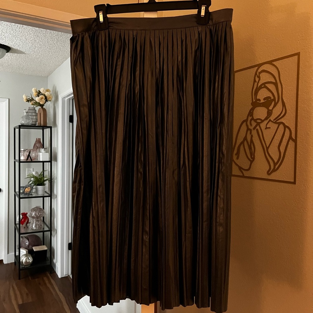 J. Crew Elegant Black Pleated A-Line Skirt